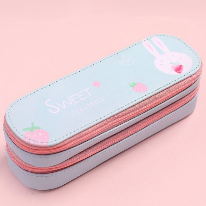 Kawaii double-layer pencil case