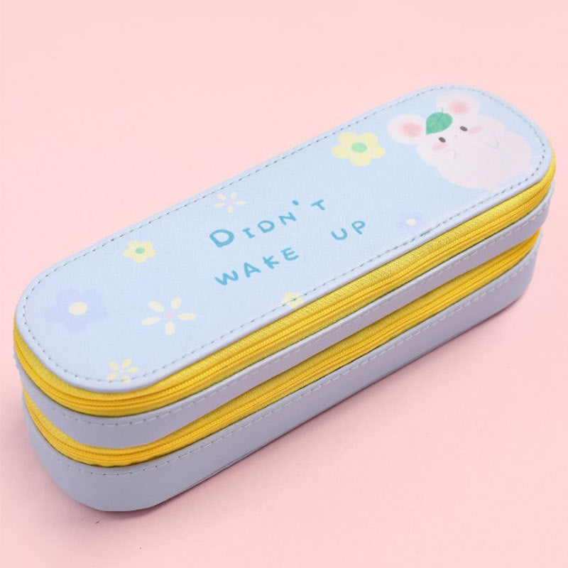 Kawaii double-layer pencil case