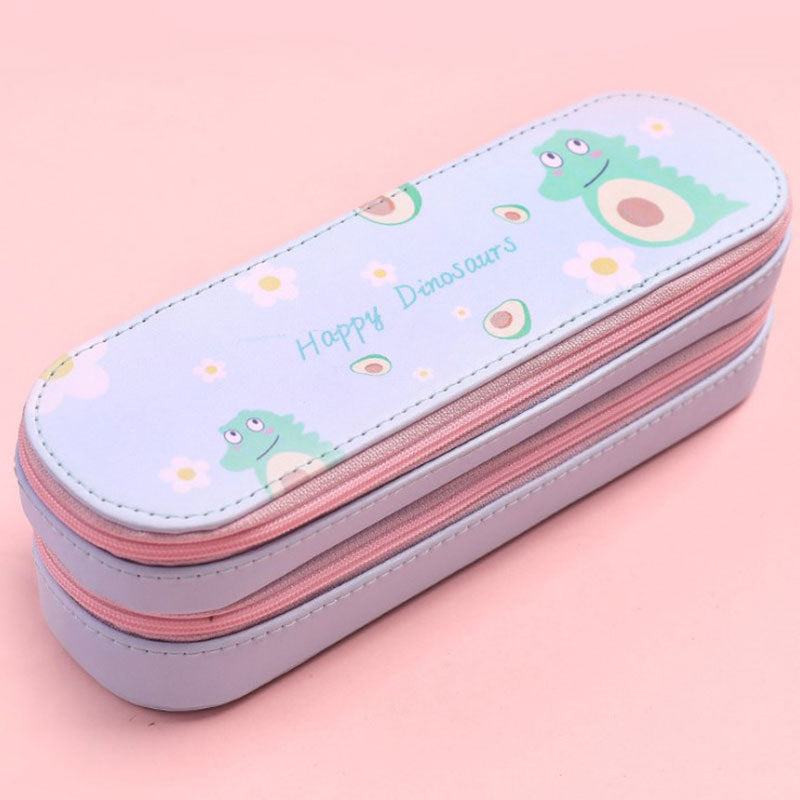 Kawaii double-layer pencil case