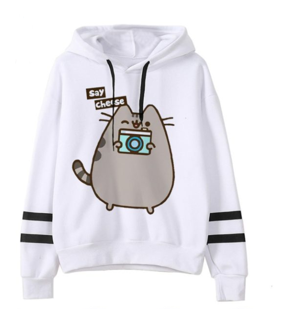 Anime Cartoon Cat Fleece Hoodie