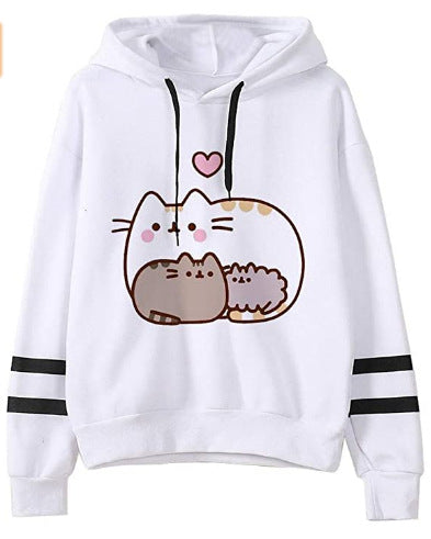 Anime Cartoon Cat Fleece Hoodie