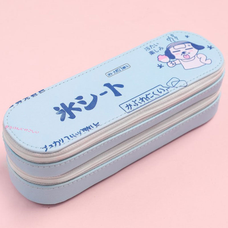 Kawaii double-layer pencil case