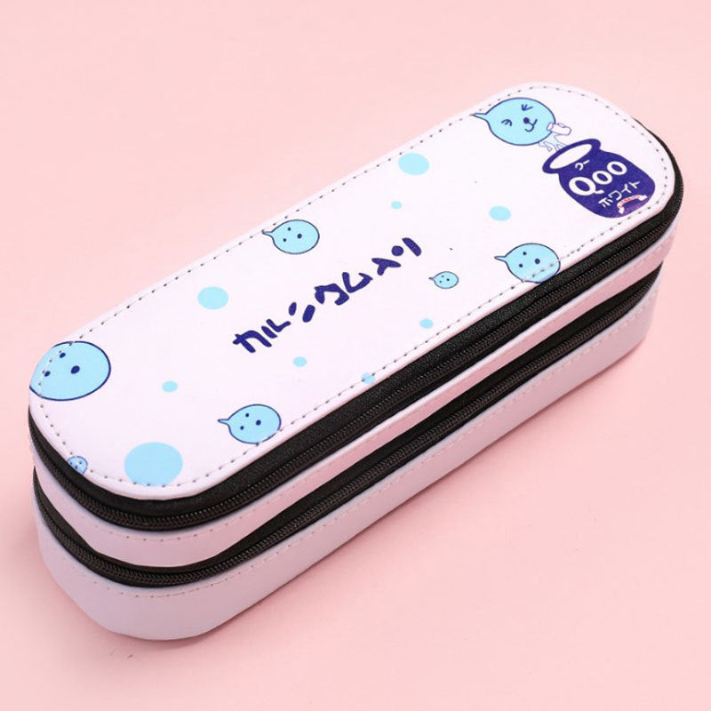 Kawaii double-layer pencil case