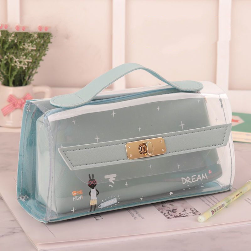 Kawaii Daisy Transparent Pencil Case Stationery Box for girls