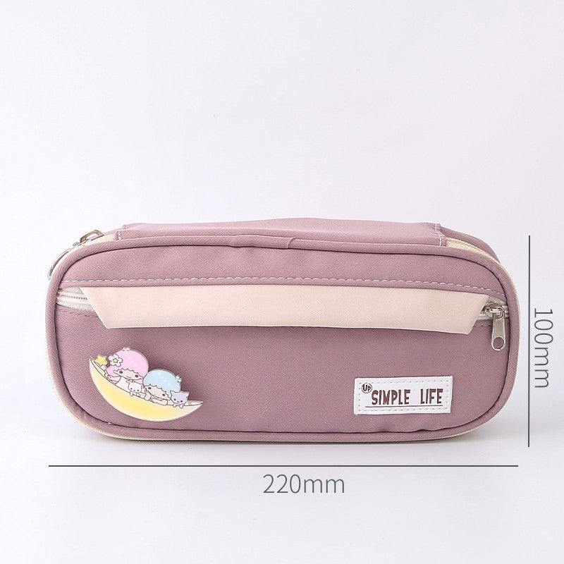 Korean-style Canvas Cartoon Pencil Case