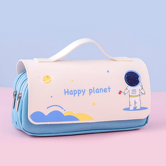 Large Astronaut Cartoon Pencil Case Multi-function for Boys & Girls