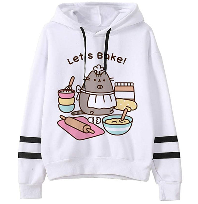 Anime Cartoon Cat Fleece Hoodie