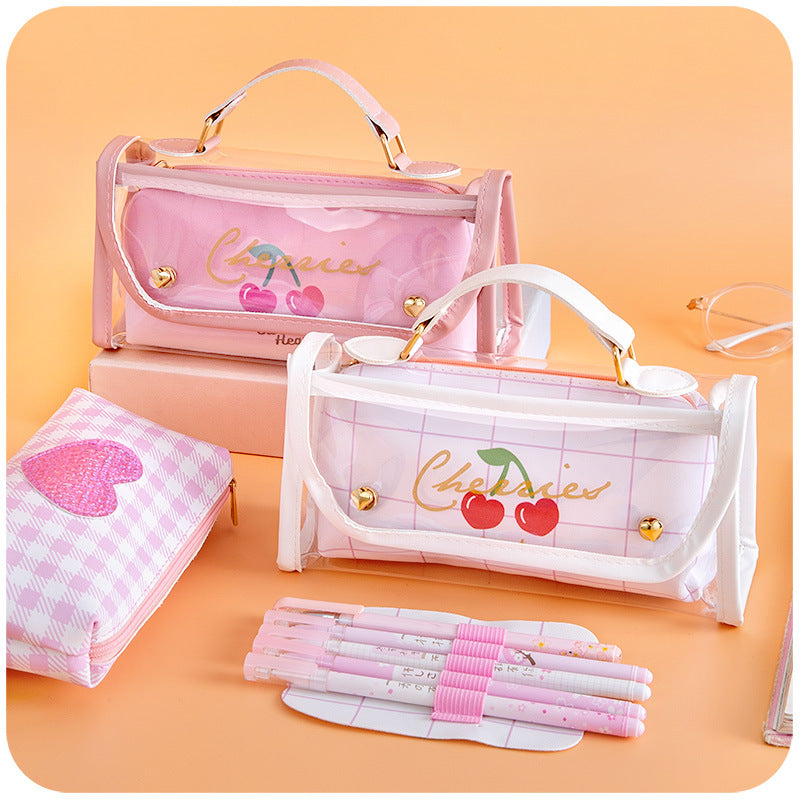 Girl Heart Pencil Case Japanese Large Capacity Transparent