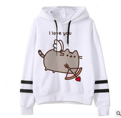 Anime Cartoon Cat Fleece Hoodie