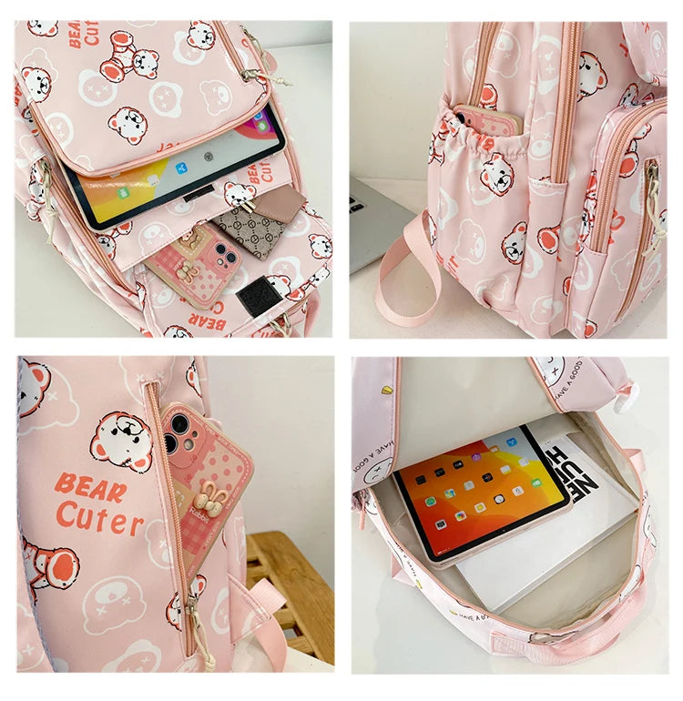 Kawaii Bear Student School Bag lightweight