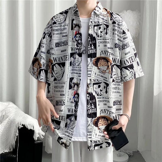 Japanese retro cartoon short-sleeved shirt