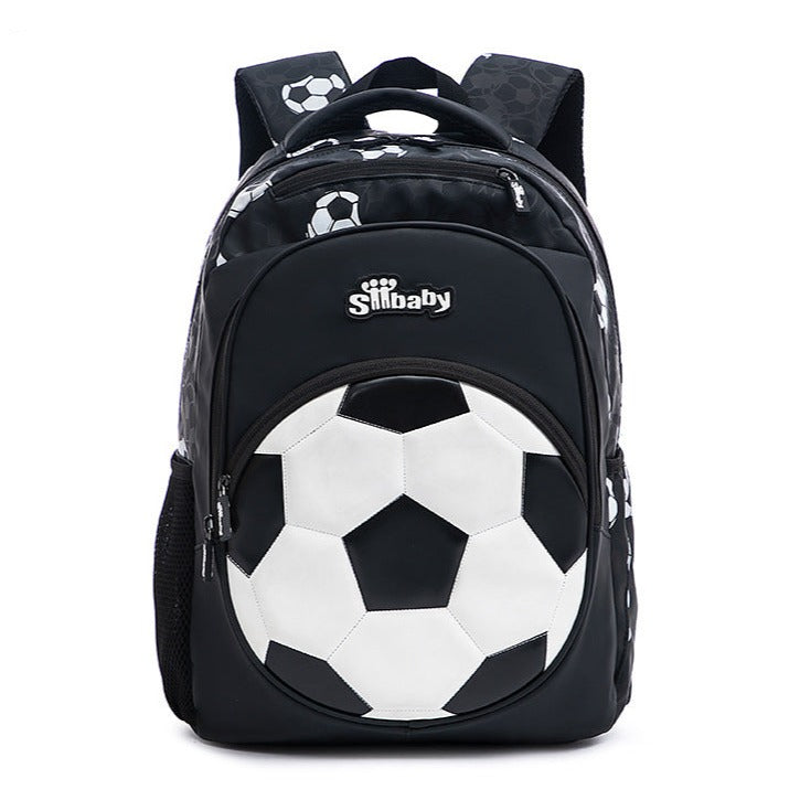 Soccer 3D black & white school backpack