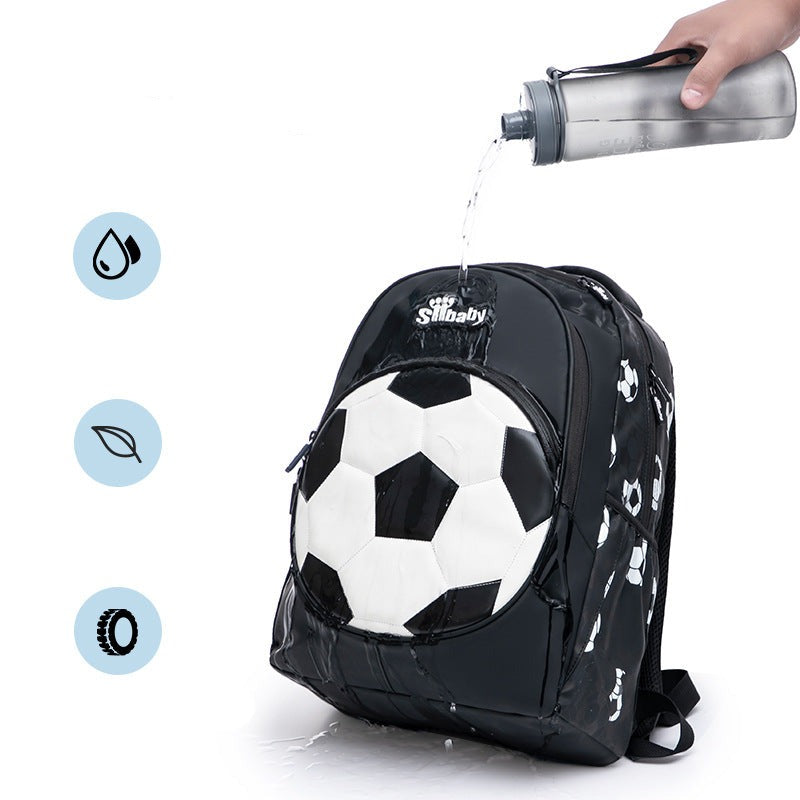 Soccer 3D black & white school backpack