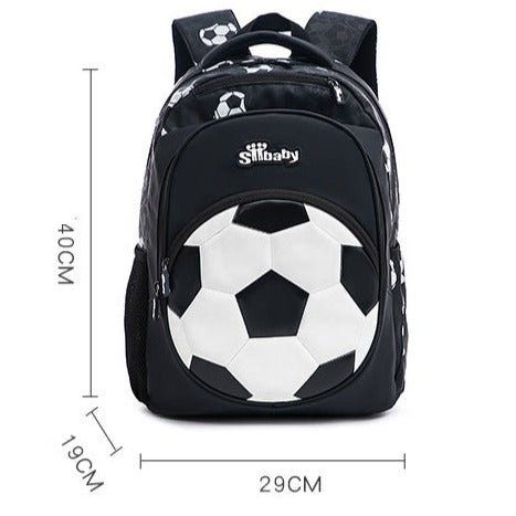 Soccer 3D black & white school backpack