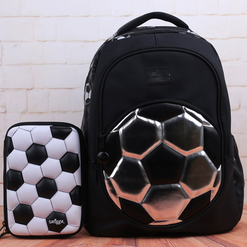 Soccer Schoolbag and Pencil Bags Pink, Gold, Silver