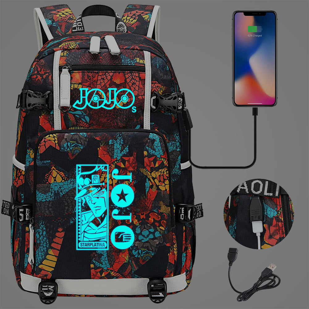 Naruto print USB Backpack