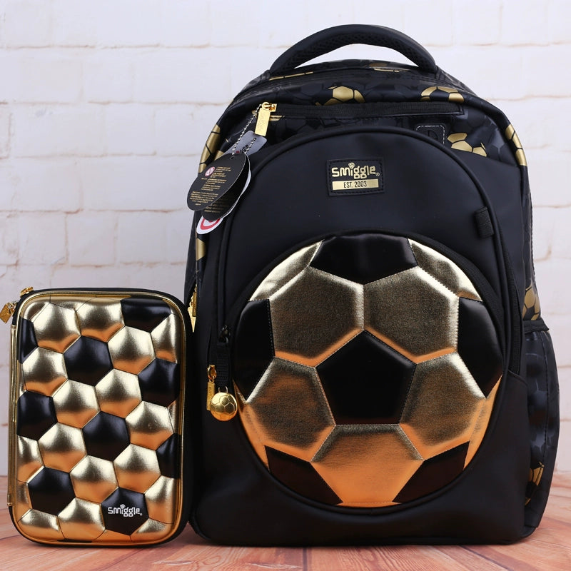 Soccer Schoolbag and Pencil Bags Pink, Gold, Silver