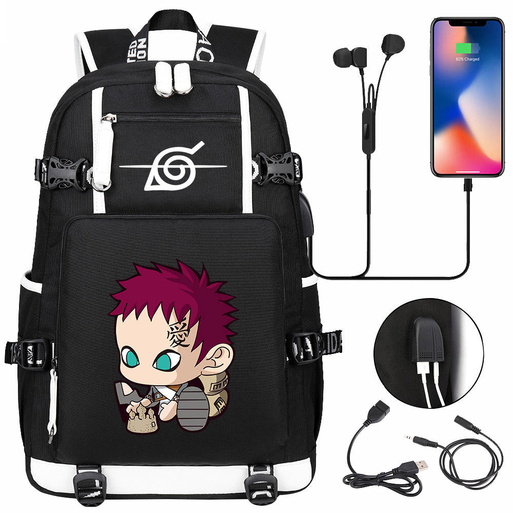 Naruto print USB Backpack