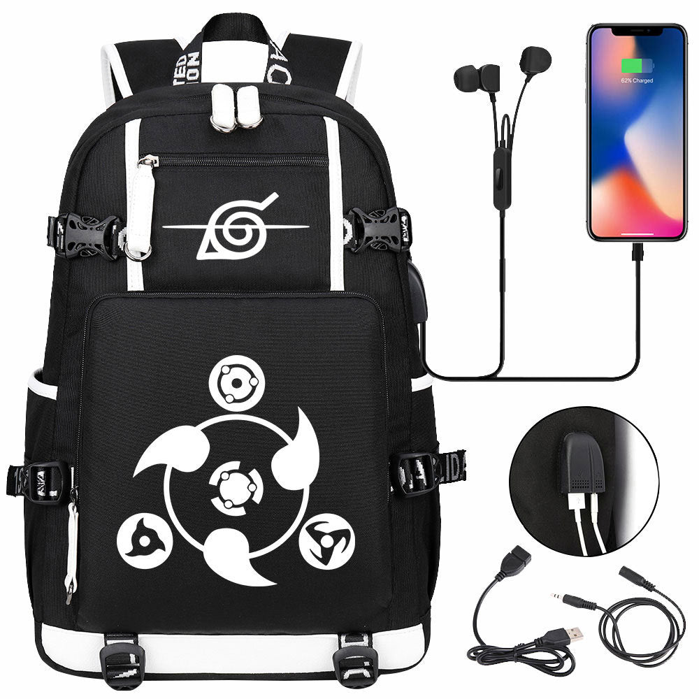 Naruto print USB Backpack