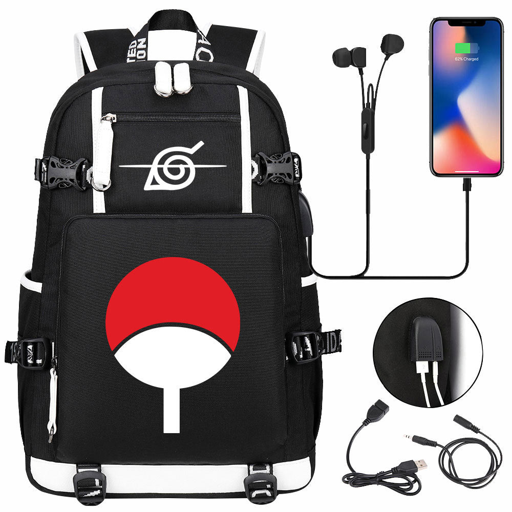 Naruto print USB Backpack