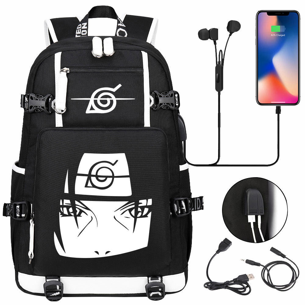 Naruto print USB Backpack