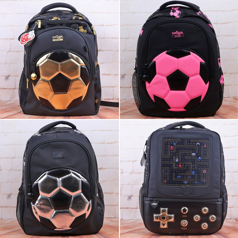 Soccer Schoolbag and Pencil Bags Pink, Gold, Silver