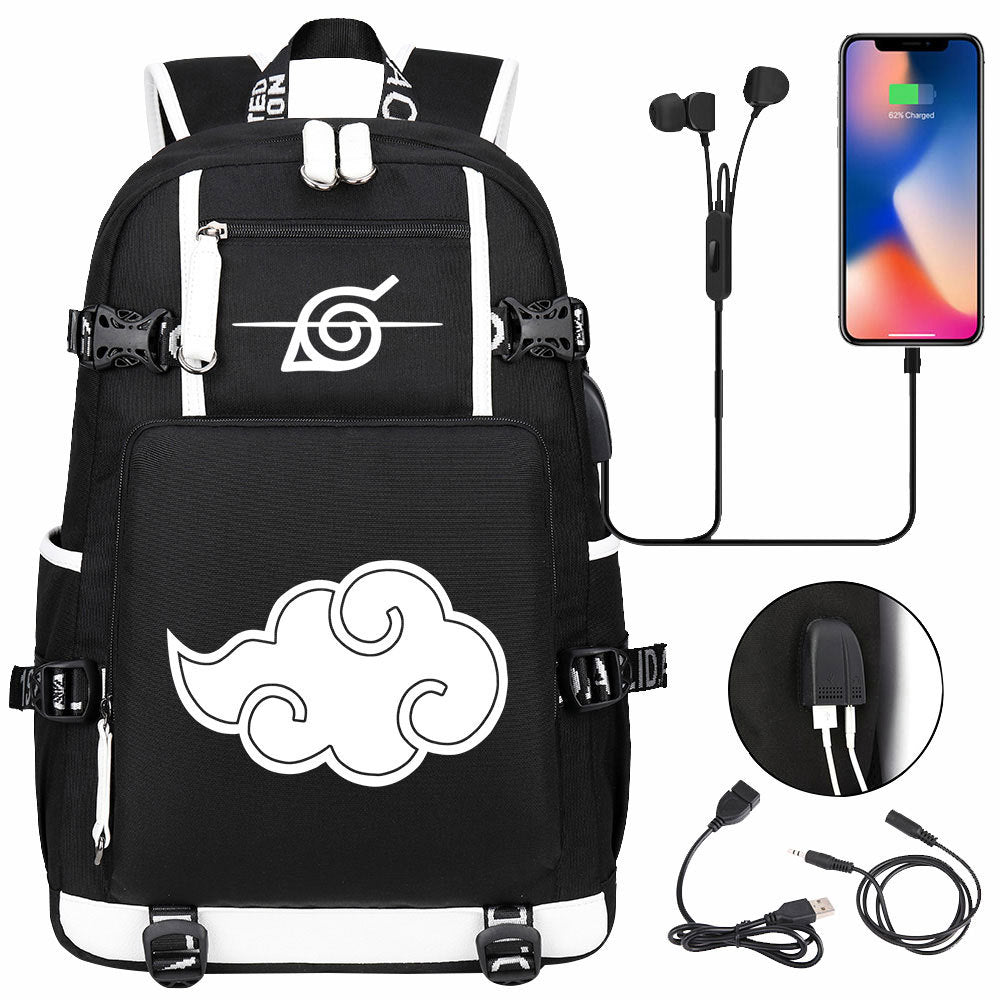 Naruto print USB Backpack