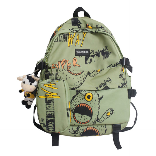 Korean style trendy graffiti backpack