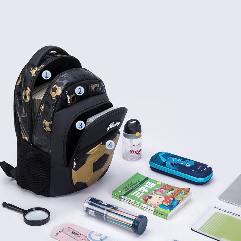 Soccer 3D Black & Gold backpack