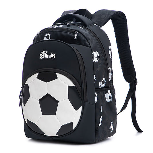 Soccer 3D black & white school backpack
