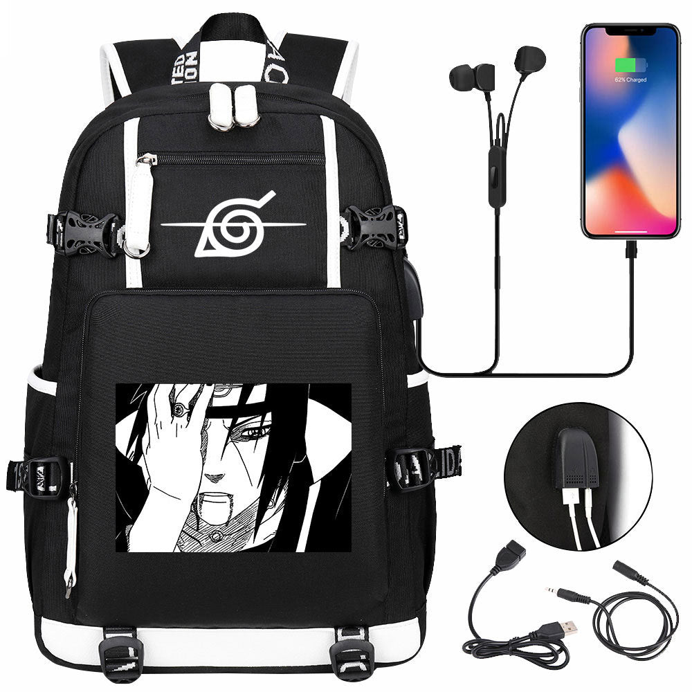 Naruto print USB Backpack