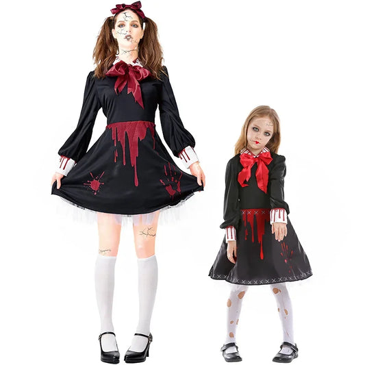 Creepy Doll Halloween Costume Set Adults & Kids