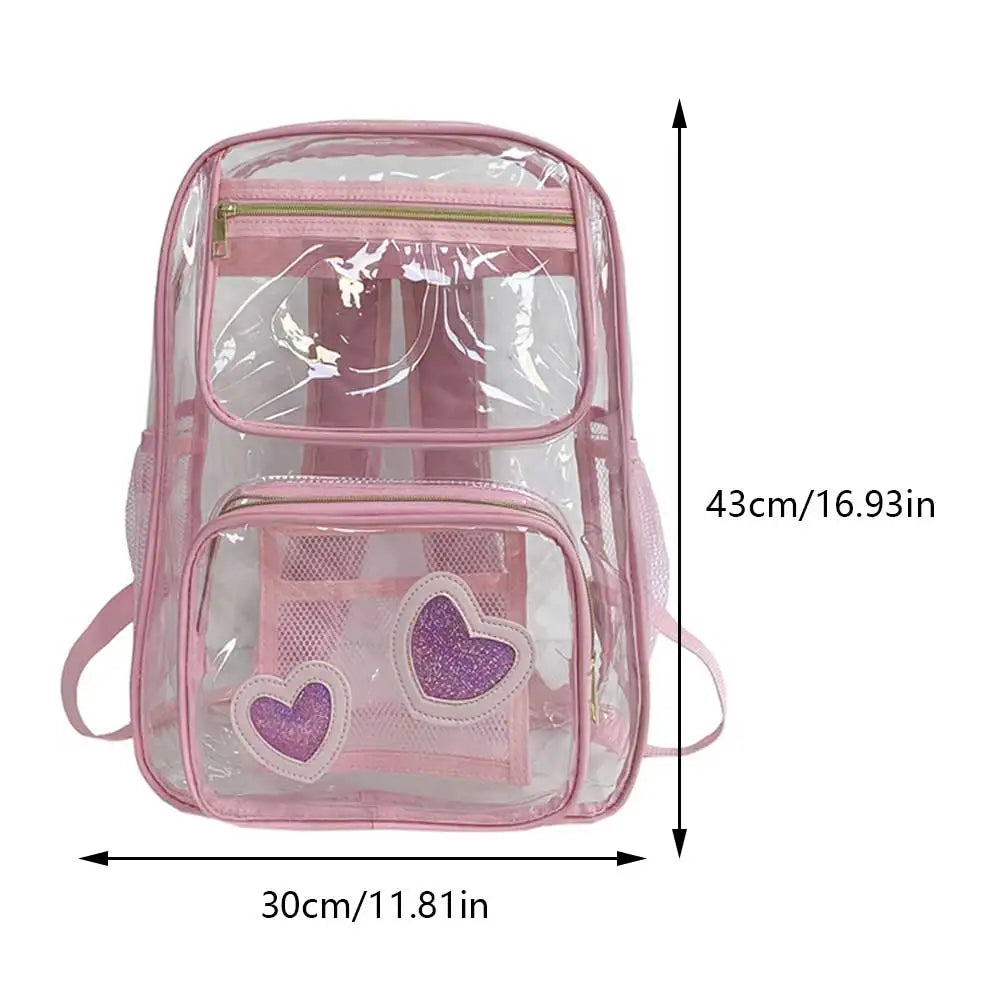 Clear Hearts Transparent Bookbag