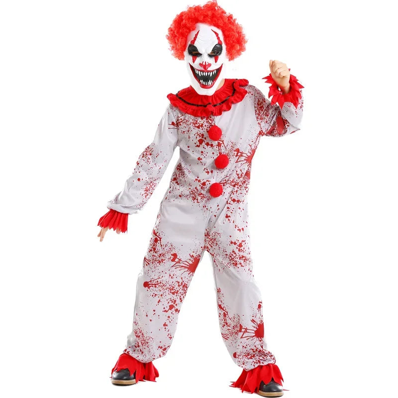 Bloody Killer Circus Clown Jester Halloween Costume