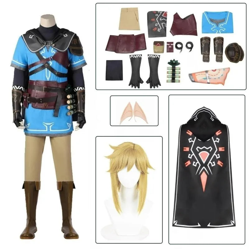 Game Zelda Breath of the Wild Link Halloween Costume Set