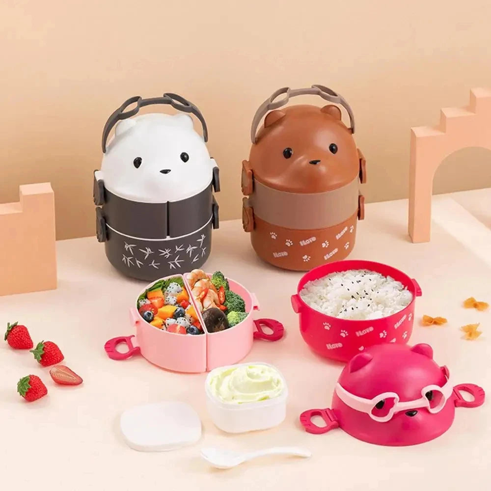 Cute Bear Stackable Bento Box