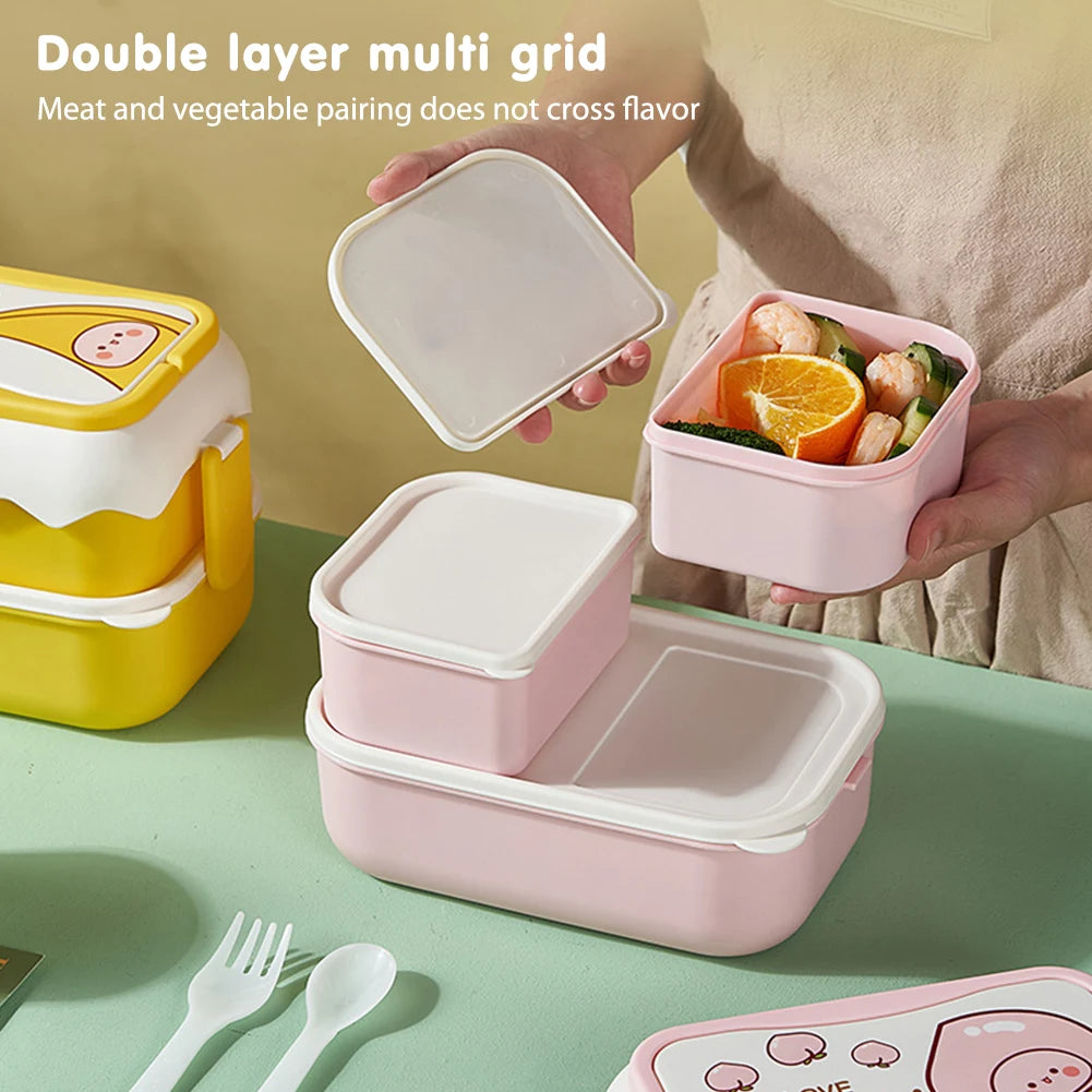 Kawaii Bento Box Containers with Cutlery