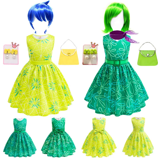 Inside Out Joy Disgust Dress Halloween Costume Set