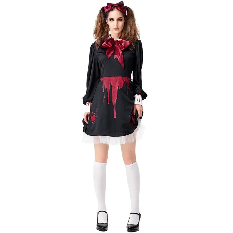 Creepy Doll Halloween Costume Set Adults & Kids