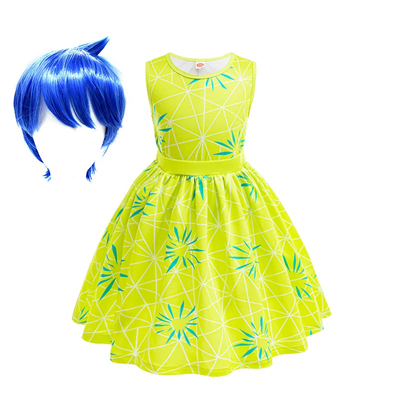 Inside Out Joy Disgust Dress Halloween Costume Set