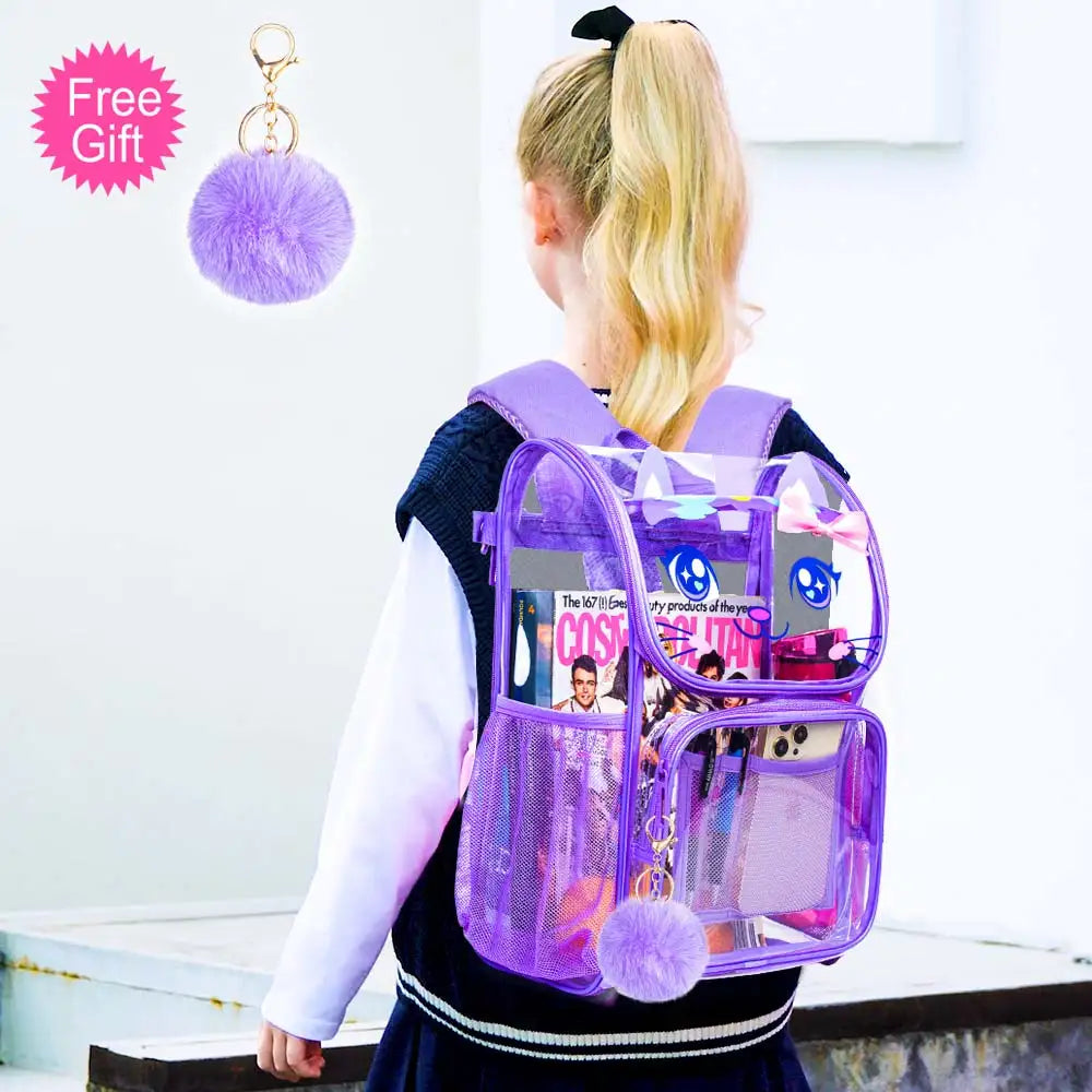 Girls Clear Backpack 3-piece set