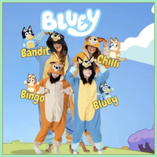 Bluey Family Cartoon Hooded Jumpsuit Boys And Girls