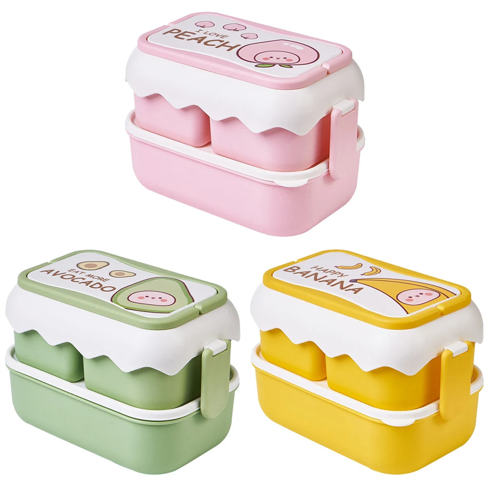 Kawaii Bento Box Containers with Cutlery