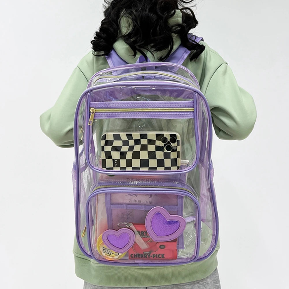 Clear Hearts Transparent Bookbag