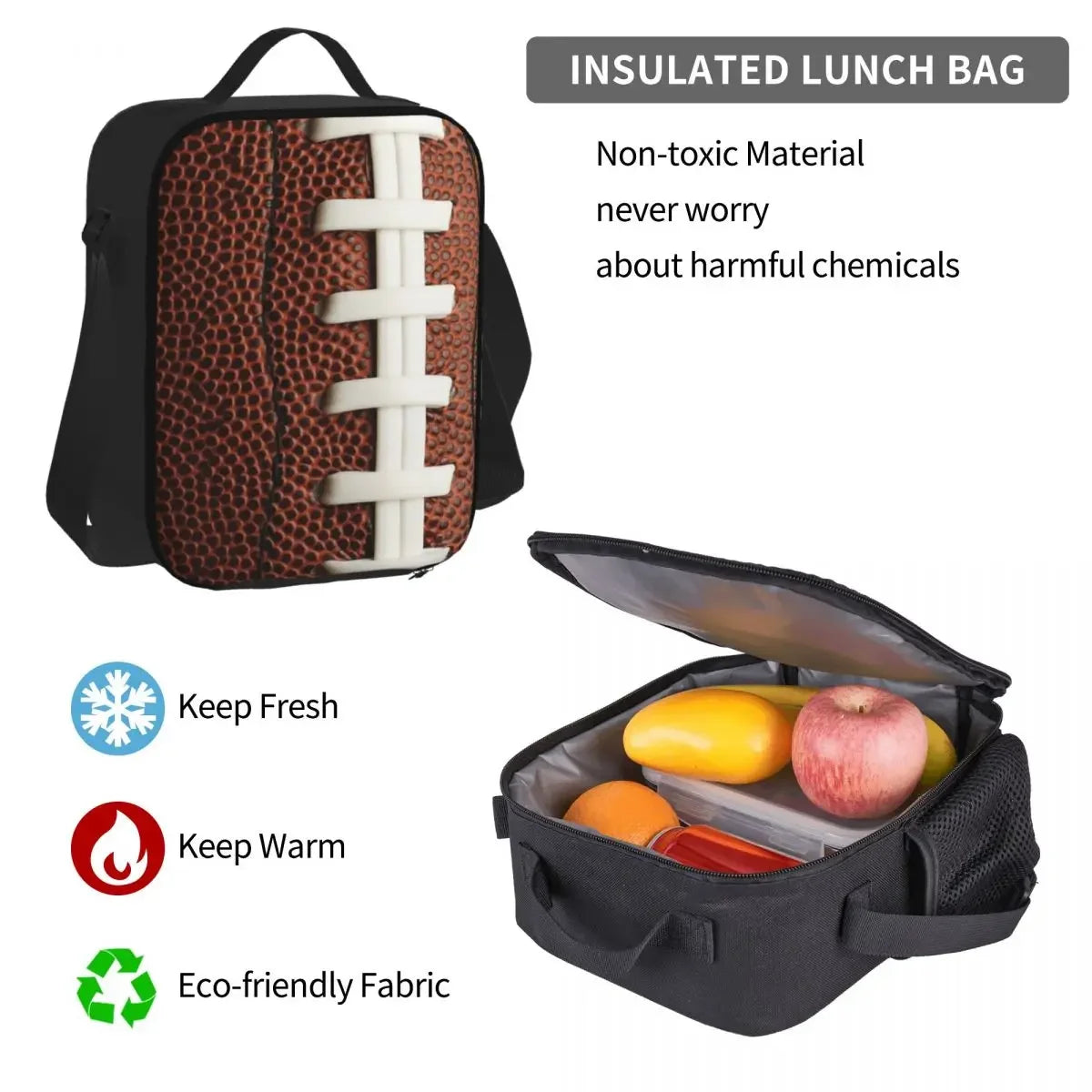 Football Backpack Set with Lunch Bag & Pencil Pouch