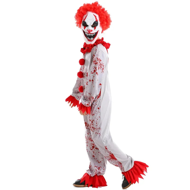 Bloody Killer Circus Clown Jester Halloween Costume