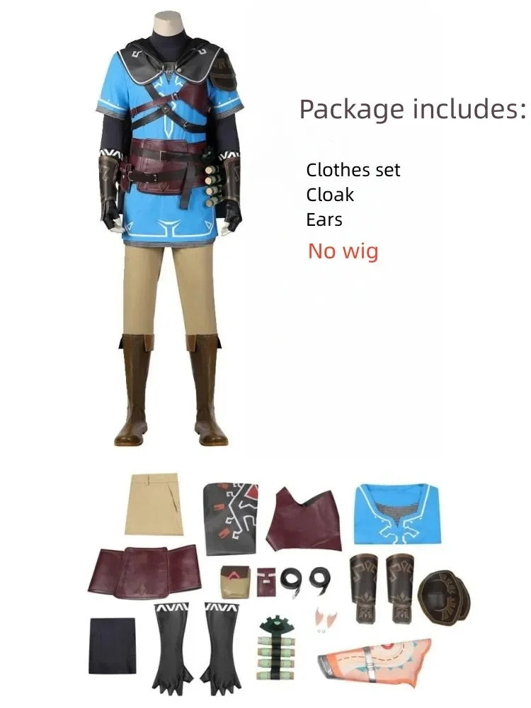 Game Zelda Breath of the Wild Link Halloween Costume Set