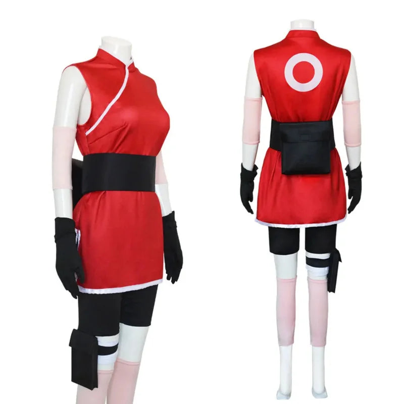 Haruno Sakura Japanese Anime Costume Set