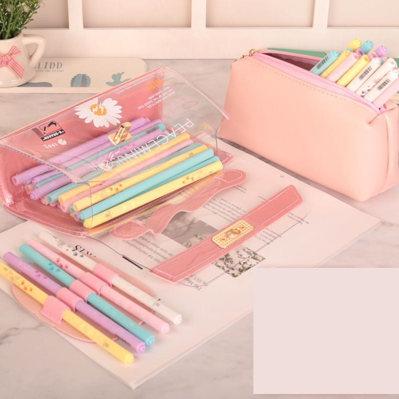 Kawaii Daisy Transparent Pencil Case Stationery Box for girls