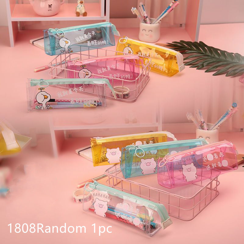 Kawaii Daisy Transparent Pencil Case Stationery Box for girls